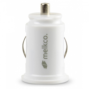  Melkco Car Charger Dual USB Port C2 White with 1&2.1A for iPad/iPhone/iPod/Mobile (MKCARCELC2AWE)